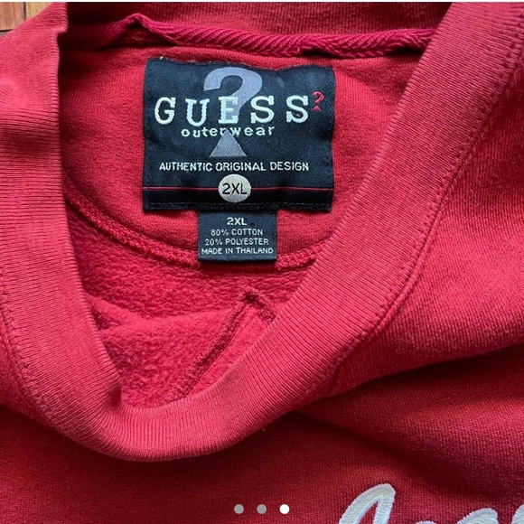 VTG red oversized guess crewneck sweater - Picture 3 of 4